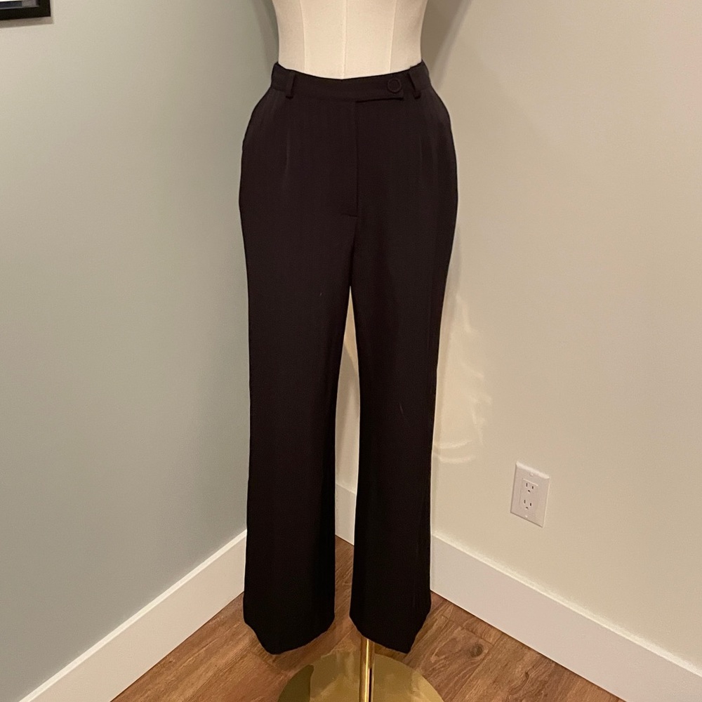 Vintage Black Pinstripe High Rise Trousers